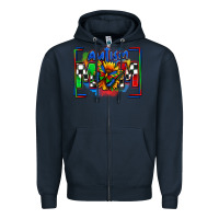 Navy autism mom checkered flag Zipper Hoodie - Zillion Design Studio
