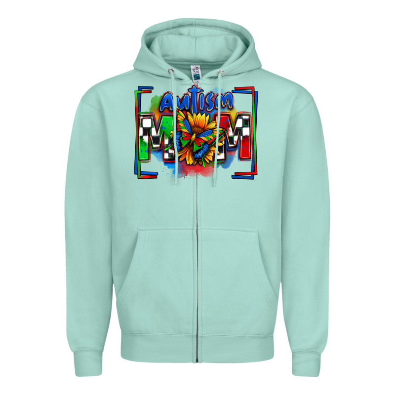 Autism Mom Checkered Flag Zipper Hoodie by Zillion Design Studio | Teevron
