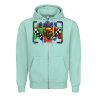 Seafoam autism mom checkered flag Zipper Hoodie - Zillion Design Studio