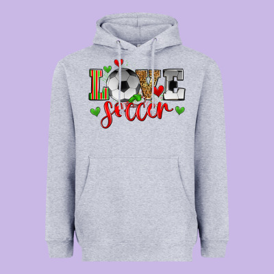 Love Soccer Heavyweight Hoodie Designed By Zillion Design Studio