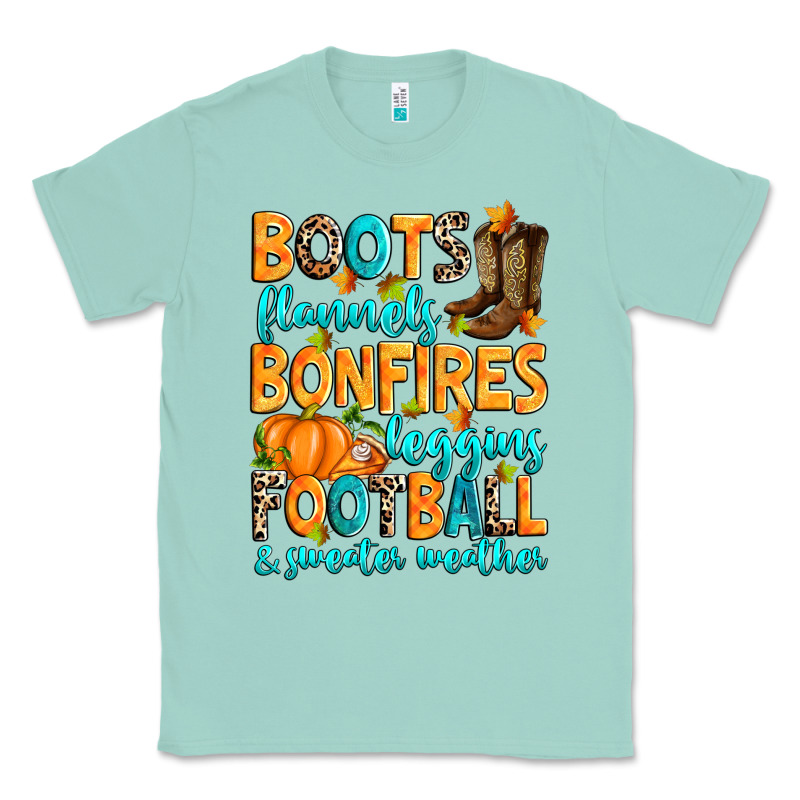 Boots Flannels Bonfires Leggins American Football Classic Tee by RanaPortraitStore | Teevron