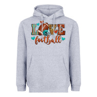 Heather Grey love football Heavyweight Hoodie - Zillion Design Studio