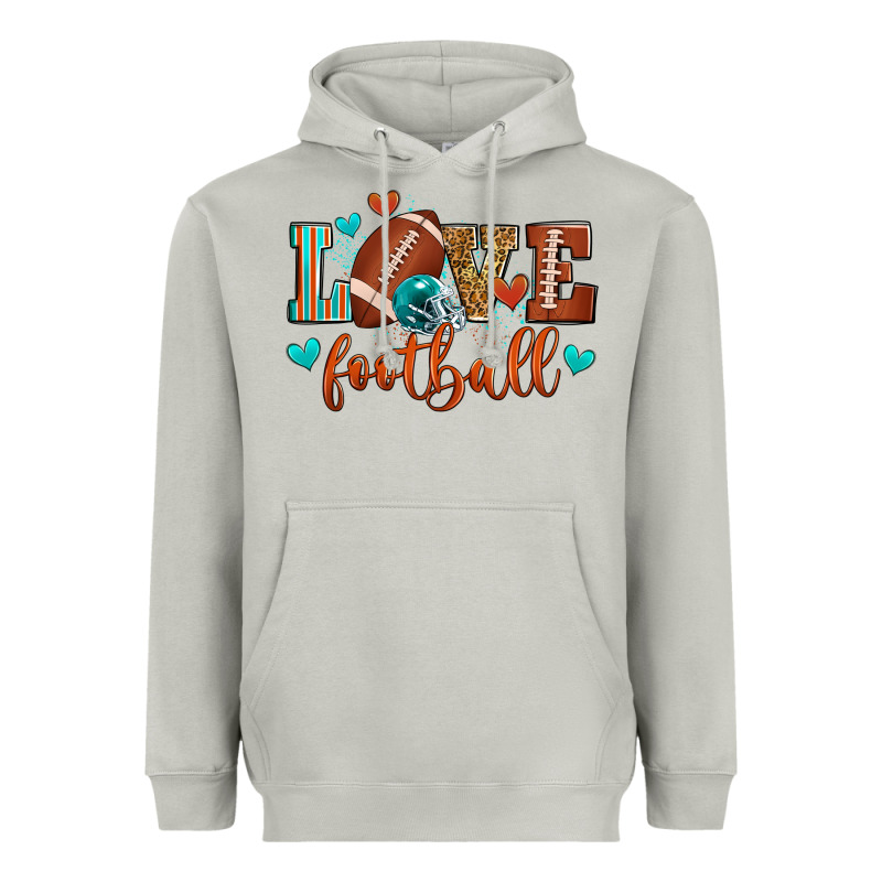 Love Football Heavyweight Hoodie by Zillion Design Studio | Teevron