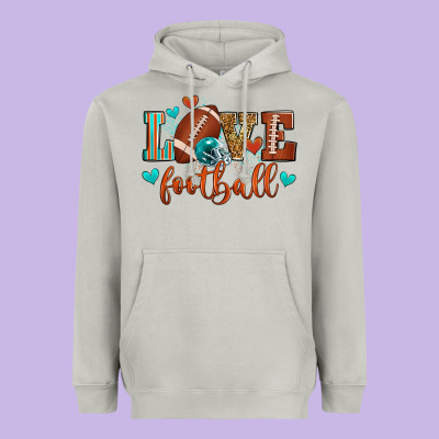 Love Football Heavyweight Hoodie Designed By Zillion Design Studio