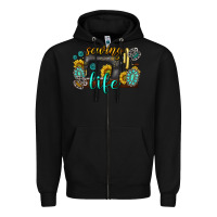 Black sewing life western Zipper Hoodie - texasbilliewilder