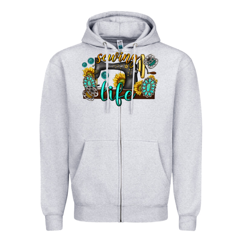 Sewing Life Western Zipper Hoodie by texasbilliewilder | Teevron