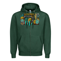 Sports Green sewing life western Zipper Hoodie - texasbilliewilder