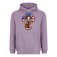 Lavender american flag cross cow skull sunflowers Heavyweight Hoodie - RanaPortraitStore