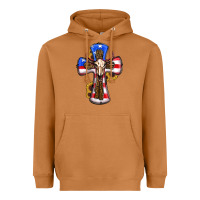 Meerkat american flag cross cow skull sunflowers Heavyweight Hoodie - RanaPortraitStore