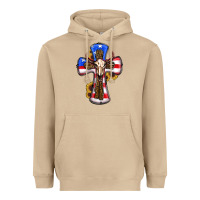 Mushroom american flag cross cow skull sunflowers Heavyweight Hoodie - RanaPortraitStore