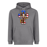 Storm american flag cross cow skull sunflowers Heavyweight Hoodie - RanaPortraitStore