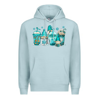 Blue Mist winter christmas gnomes coffee cups Premium Hoodie - Jasminsmagicworld