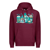 Burgundy winter christmas gnomes coffee cups Premium Hoodie - Jasminsmagicworld