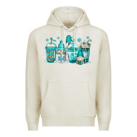 Oatmeal Heather winter christmas gnomes coffee cups Premium Hoodie - Jasminsmagicworld