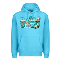 Ocean Blue winter christmas gnomes coffee cups Premium Hoodie - Jasminsmagicworld