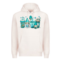 Pale Pink winter christmas gnomes coffee cups Premium Hoodie - Jasminsmagicworld