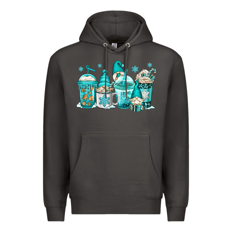 Winter Christmas Gnomes Coffee Cups Premium Hoodie by Jasminsmagicworld | Teevron