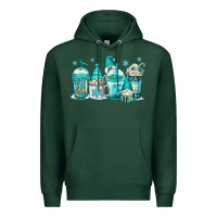Sports Green winter christmas gnomes coffee cups Premium Hoodie - Jasminsmagicworld