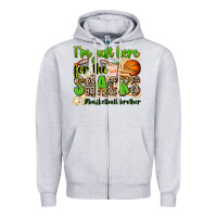 Heather Grey im just here for the snacks basketball brother Zipper Hoodie - Zillion Design Studio
