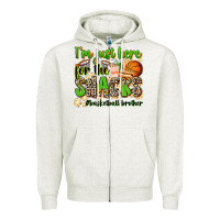 Oatmeal Heather im just here for the snacks basketball brother Zipper Hoodie - Zillion Design Studio