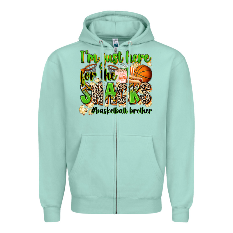 Im Just Here For The Snacks Basketball Brother Zipper Hoodie by Zillion Design Studio | Teevron