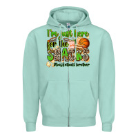 Seafoam im just here for the snacks basketball brother Zipper Hoodie - Zillion Design Studio