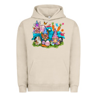 Pigment French Oak Easter gnomies with truck Urban Hoodie - NancyCooperArtShop