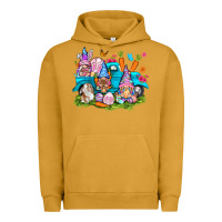 Pigment Peanut Butter Easter gnomies with truck Urban Hoodie - NancyCooperArtShop