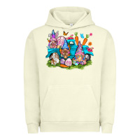 Pigment Pistachio Easter gnomies with truck Urban Hoodie - NancyCooperArtShop
