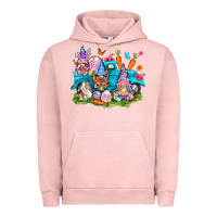 Pigment Salmon Easter gnomies with truck Urban Hoodie - NancyCooperArtShop