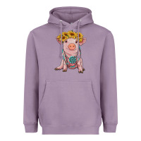 Lavender sunflower pig with gemstone Heavyweight Hoodie - RanaPortraitStore