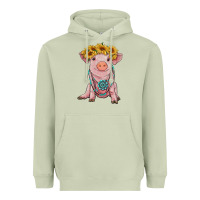 Matcha sunflower pig with gemstone Heavyweight Hoodie - RanaPortraitStore