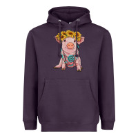 Sunflower Pig With Gemstone Heavyweight Hoodie | Teevron