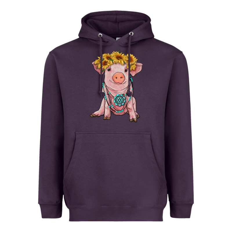 Sunflower Pig With Gemstone Heavyweight Hoodie by RanaPortraitStore | Teevron