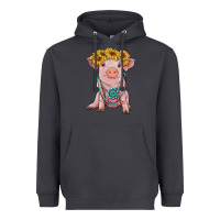 Smoke sunflower pig with gemstone Heavyweight Hoodie - RanaPortraitStore