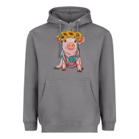 Storm sunflower pig with gemstone Heavyweight Hoodie - RanaPortraitStore