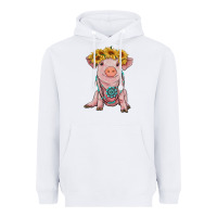 White sunflower pig with gemstone Heavyweight Hoodie - RanaPortraitStore