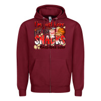 Burgundy im just here for the snacks basketball sister Zipper Hoodie - Zillion Design Studio