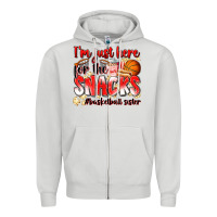 Dove Grey im just here for the snacks basketball sister Zipper Hoodie - Zillion Design Studio