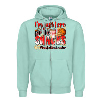 Seafoam im just here for the snacks basketball sister Zipper Hoodie - Zillion Design Studio