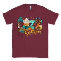 Burgundy Cozy season Fall Classic Tee - RanaPortraitStore