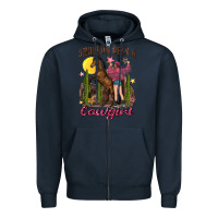 Navy shoulda been a cowgirl bucking horse Zipper Hoodie - texasbilliewilder