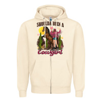 Sandshell shoulda been a cowgirl bucking horse Zipper Hoodie - texasbilliewilder