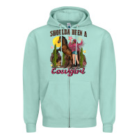 Seafoam shoulda been a cowgirl bucking horse Zipper Hoodie - texasbilliewilder