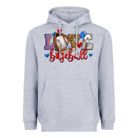 Heather Grey love baseball Heavyweight Hoodie - Zillion Design Studio