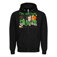 Black i'm just here for the snacks #basketball brother Zipper Hoodie - Zillion Design Studio