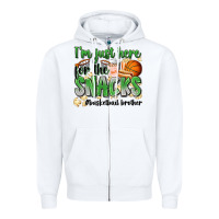 White i'm just here for the snacks #basketball brother Zipper Hoodie - Zillion Design Studio