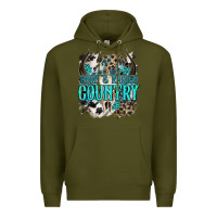 Army Green born  raised country Premium Hoodie - NancyCooperArtShop