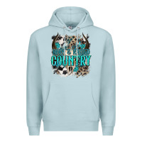 Blue Mist born  raised country Premium Hoodie - NancyCooperArtShop