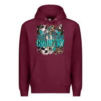 Burgundy born  raised country Premium Hoodie - NancyCooperArtShop